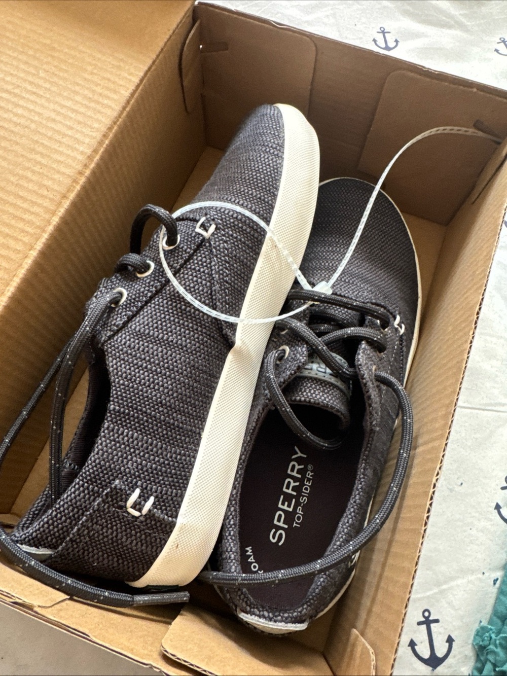 Sperry big boys  Black Canvas Lace-Up Sneakers